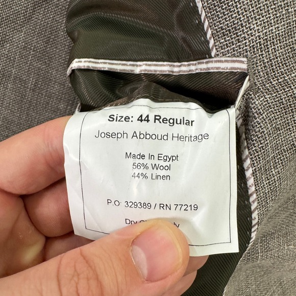 Joseph Abboud Heritage Blazer Mens 44R Wool Linen GUABELLO Sport Coat Jacket EUC - Picture 7 of 12